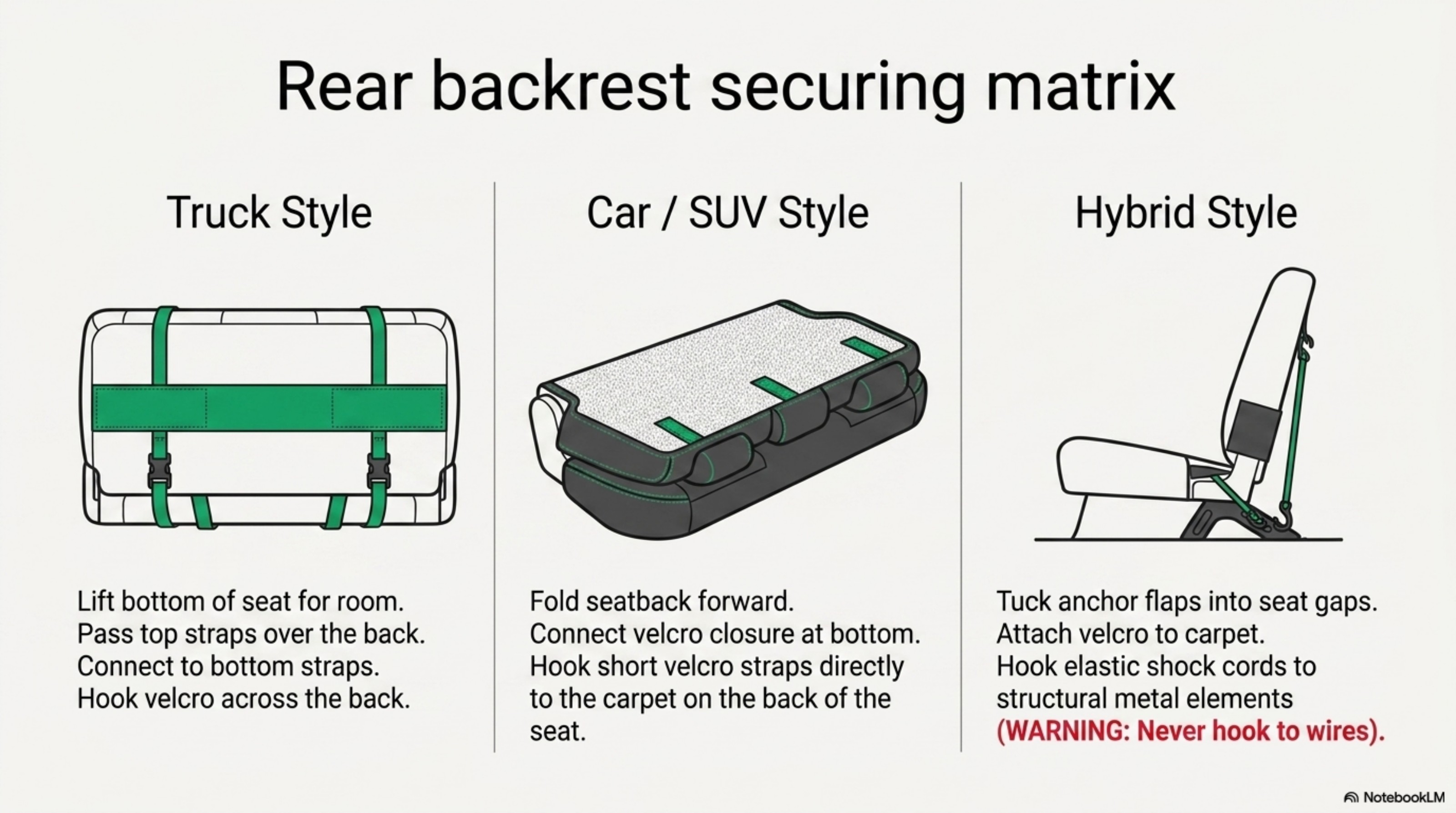 Playbook page 10: Rear Backrest Matrix