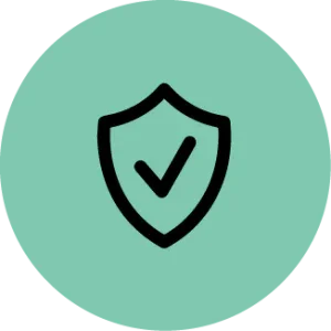 Warranty icon with shield and checkmark for Signature Seat Covers quality assurance